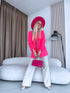 Neon pink, ONE SIZE jacket with gathered sleeves